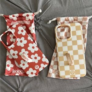 Loopy Floral and Checkered Phone Cases